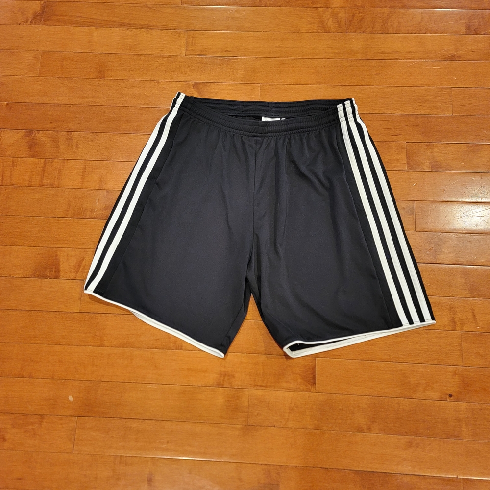 Adidas Men's Climacool Black Athletic Shorts with White Stripes